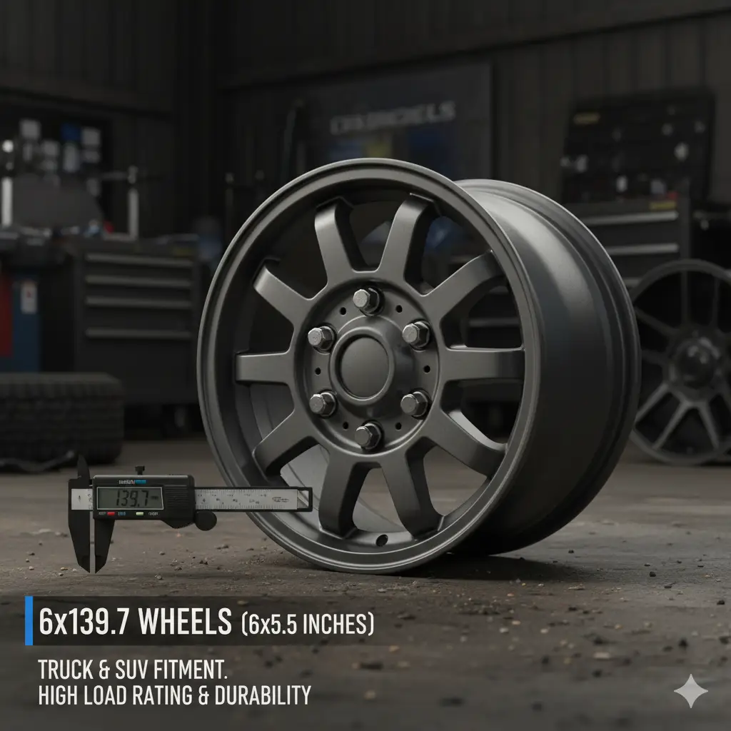 6x139.7 (6x5.5 inch) wheels: The durable and high load-rated choice for trucks and SUVs. Learn about this vital bolt pattern for secure fitment.