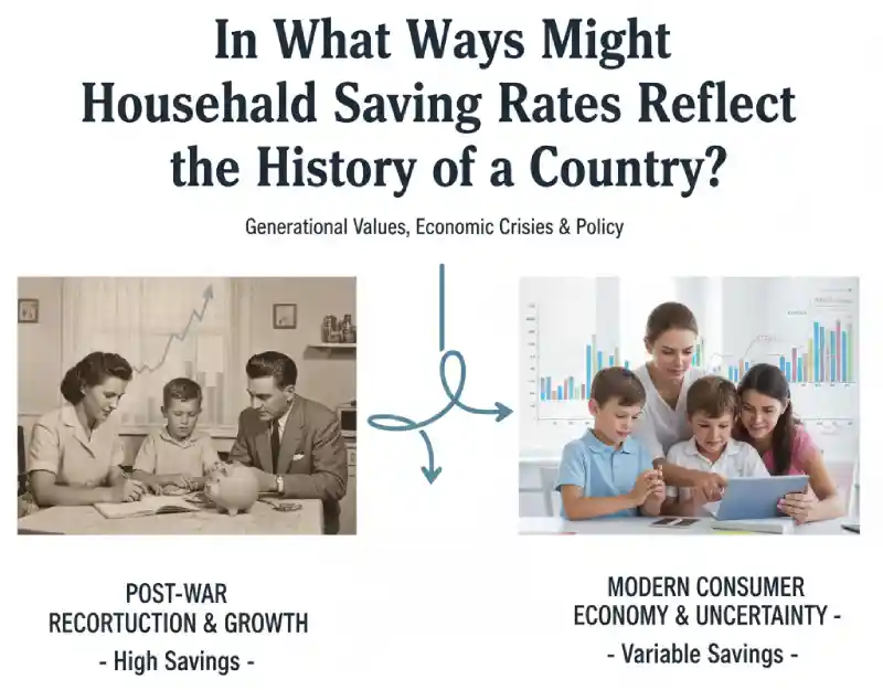 In What Ways Might Household Saving Rates Reflect the History of a Country?
