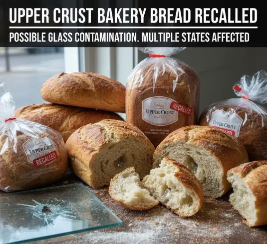 Upper Crust Bakery bread in multiple states has been recalled due to possible glass