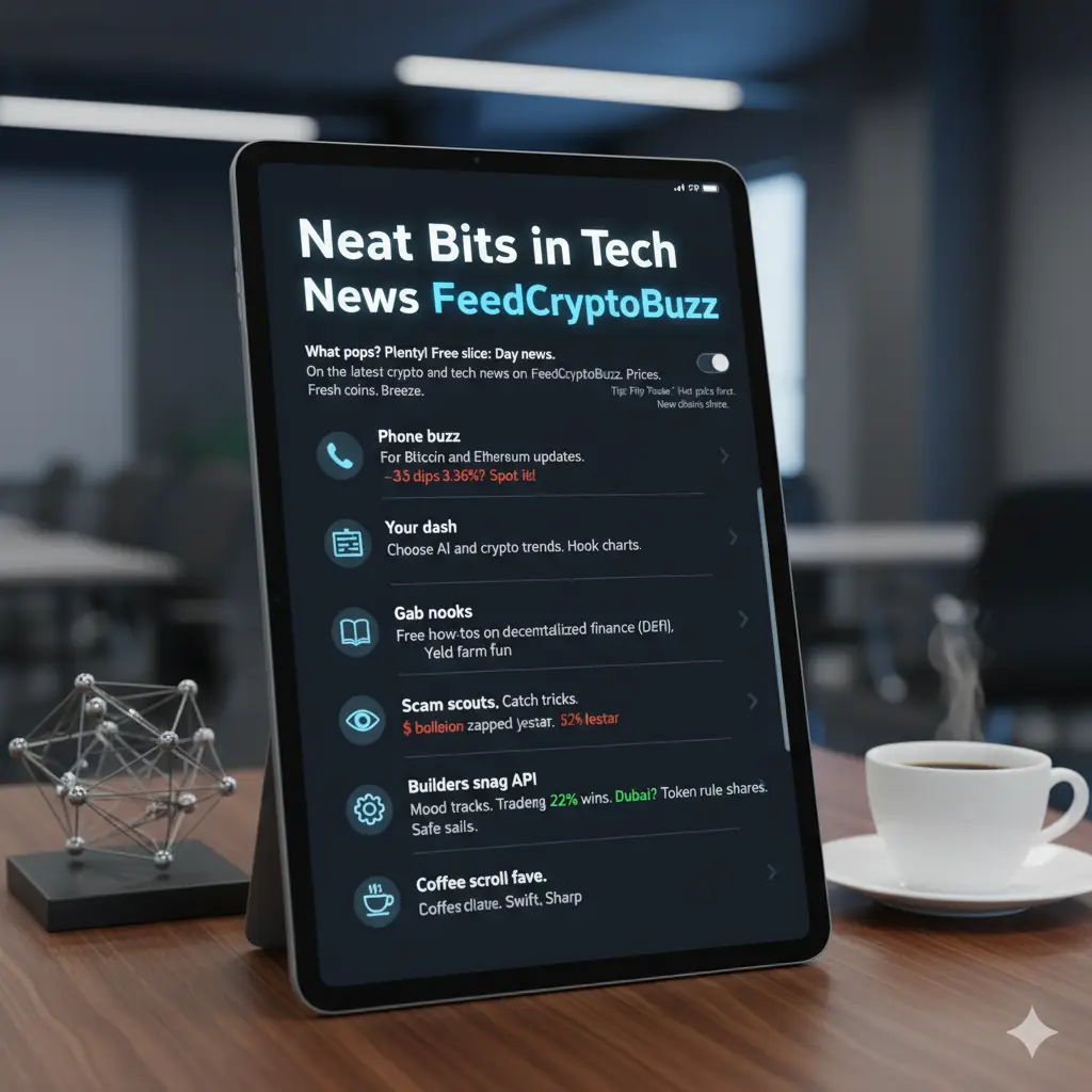 "Get Neat Bits in Tech News from FeedCryptoBuzz. Daily crypto, Bitcoin/Ethereum updates, DeFi guides, AI trends, NFT analysis, and scam alerts. Swift, sharp insights for traders and builders."