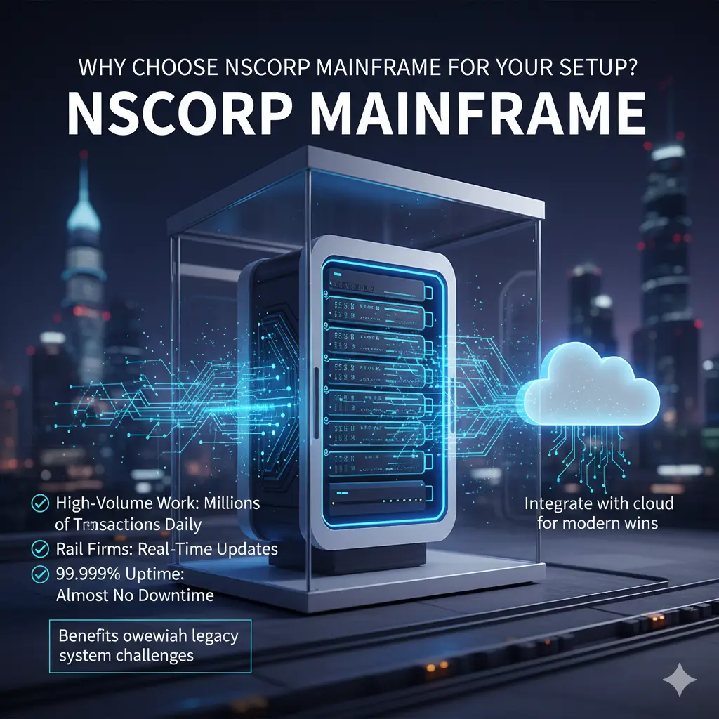 Discover the Nscorp Mainframe for unmatched 99.999% uptime and processing millions of transactions daily. See how this reliable system, essential for rail firms, integrates with the cloud for modern, secure setups.
