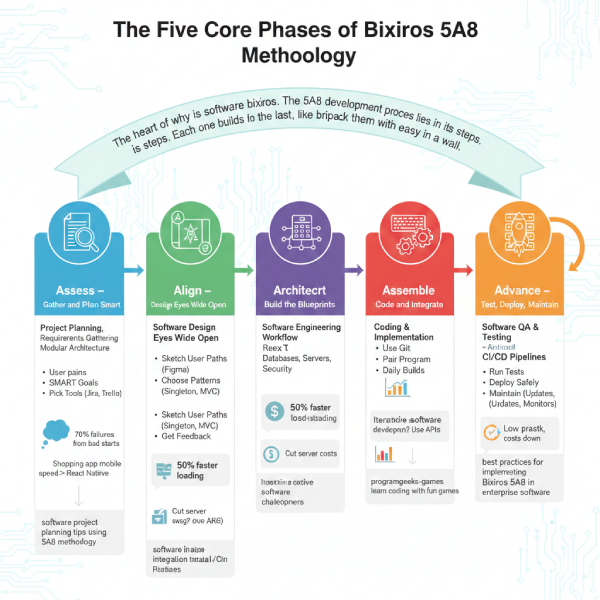 The Five Core Phases of Bixiros 5A8 Methodology