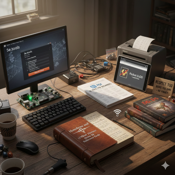 Homebrew and Offline Heroes: Niche 5e Reference Tools