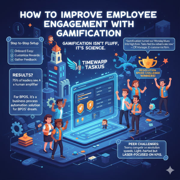 How to Improve Employee Engagement with Gamification Using Timewarp Taskus