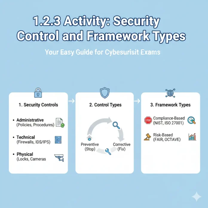 1.2.3 Activity: Security Control and Framework Types – Your Easy Guide for Cybersecurity Exams