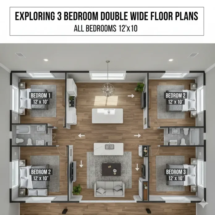 Exploring 3 Bedroom Double Wide Floor Plans All Bed 12x10