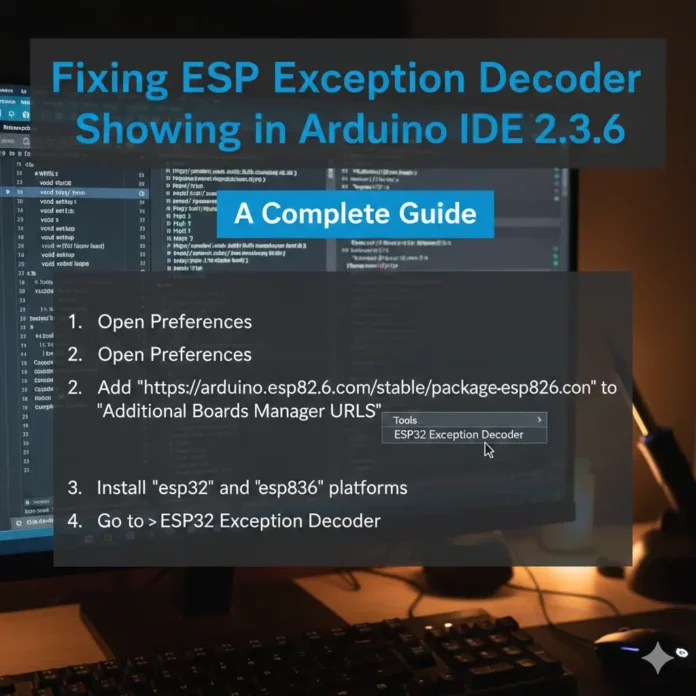 Fixing ESP Exception Decoder Not Showing in Arduino IDE 2.3.6: A Complete Guide