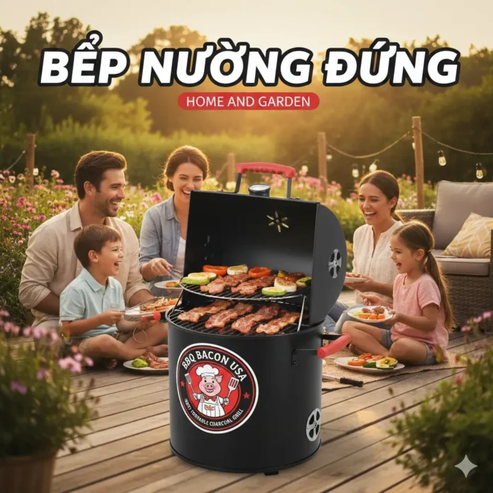 Home and Garden - Bếp Nướng Đứng BBQ Bacon USA: Best Portable Charcoal Grill for Family and Outdoor Fun