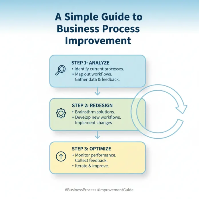 List the 3 Main Steps You See in the Process. A Simple Guide to Business Process Improvement
