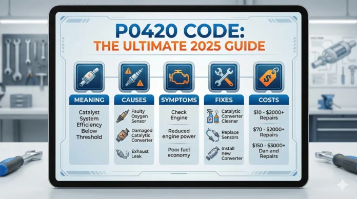 P0420 Code_ The Ultimate 2025 Guide – Meaning, Causes, Symptoms, Fixes & Costs P0420 Code: The Ultimate 2025 Guide – Meaning, Causes, Symptoms, Fixes & Costs