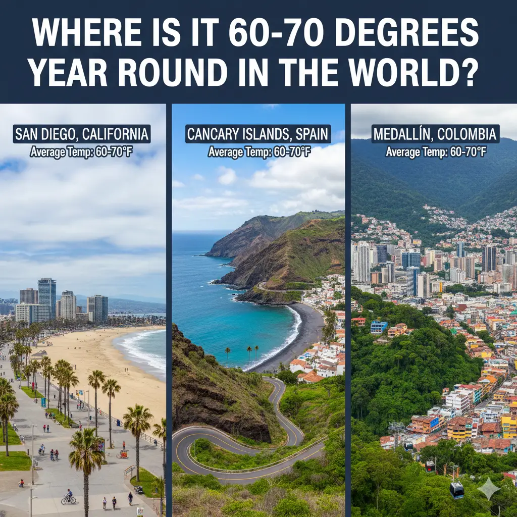Where Is It 60-70 Degrees Year Round in the World?
