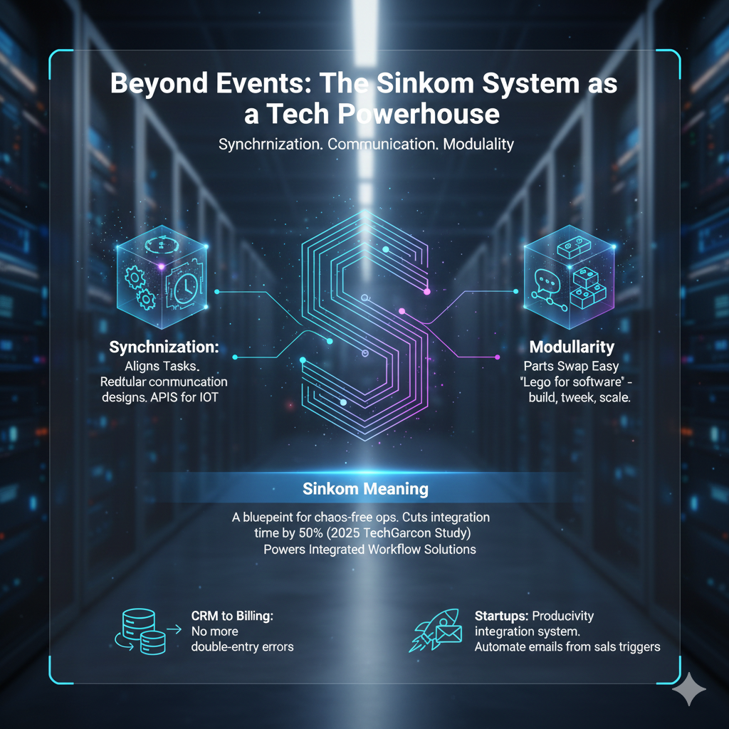 Beyond Events: The Sinkom System as a Tech Powerhouse
