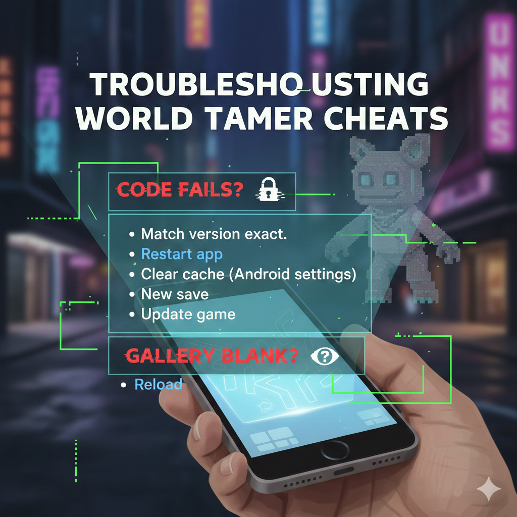 Troubleshooting World Tamer Cheats