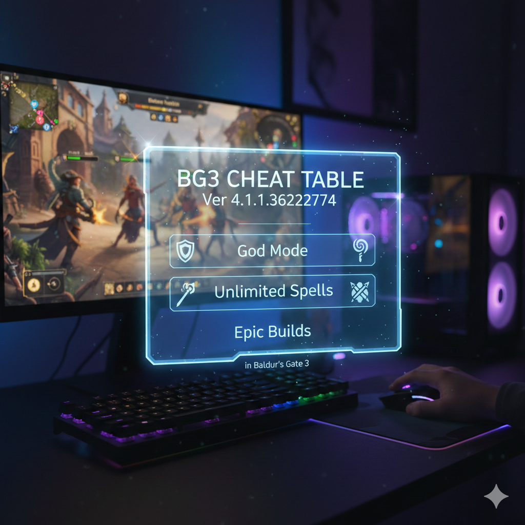 BG3 Cheat Table Ver 4.1.1.3622274: God Mode, Unlimited Spells, and Epic Builds in Baldur's Gate 3