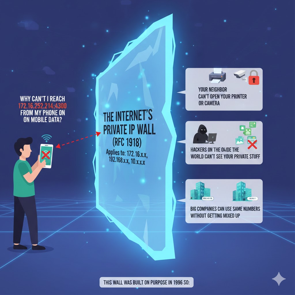 Why Can’t I Reach 172.16.252.214;4300 from My Phone on Mobile Data?