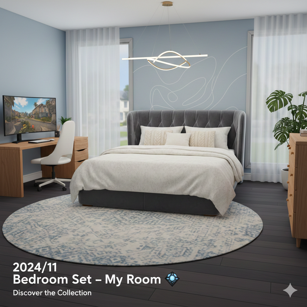 /posts/2024-11-bedroom-115672753: Discover the 2024/11 Bedroom Set – My Room for Sims 4
