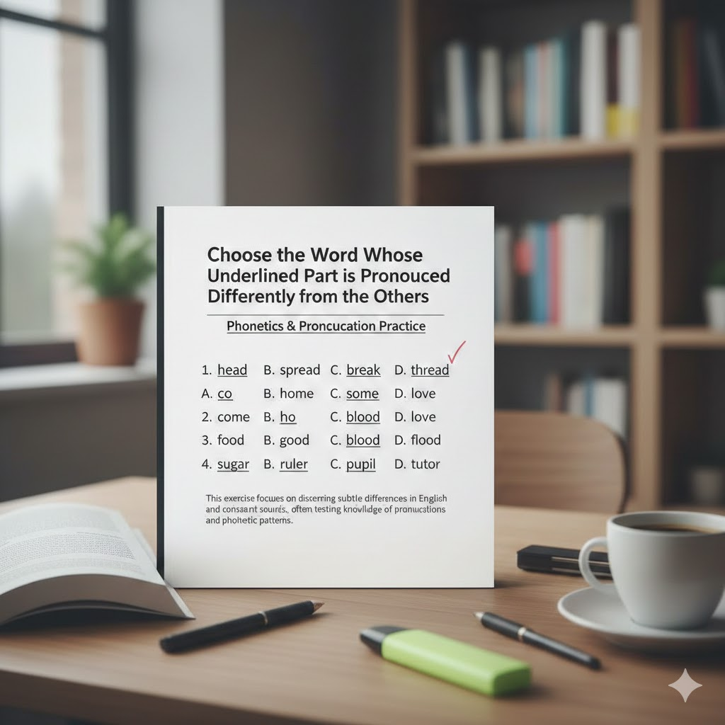 What Kind of Exercise is "Choose the Word Whose Underlined Part is Pronounced Differently from the Others"?