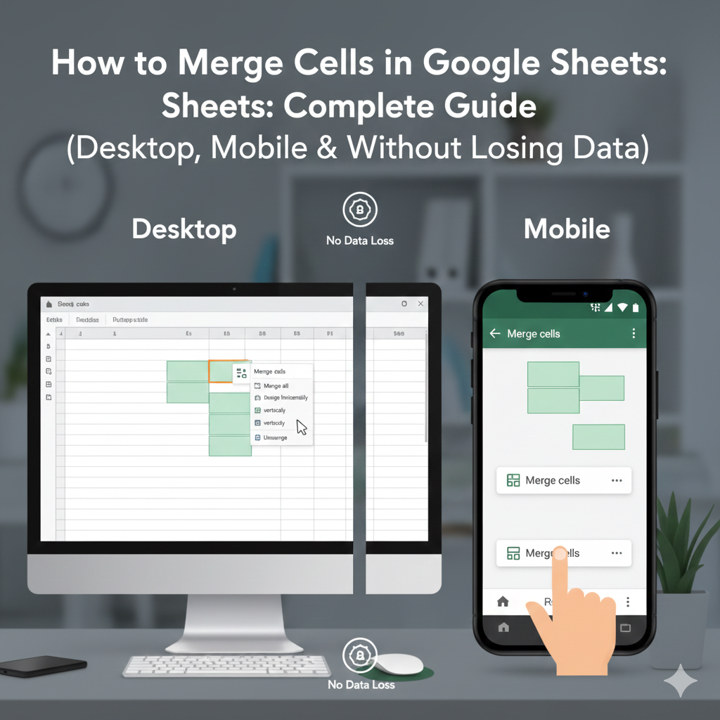 How to Merge Cells in Google Sheets: Complete Guide (Desktop, Mobile & Without Losing Data)