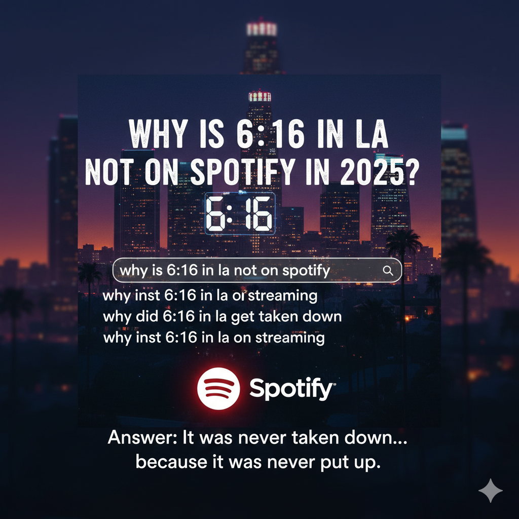 Why Is 6:16 in LA Not on Spotify in 2025?