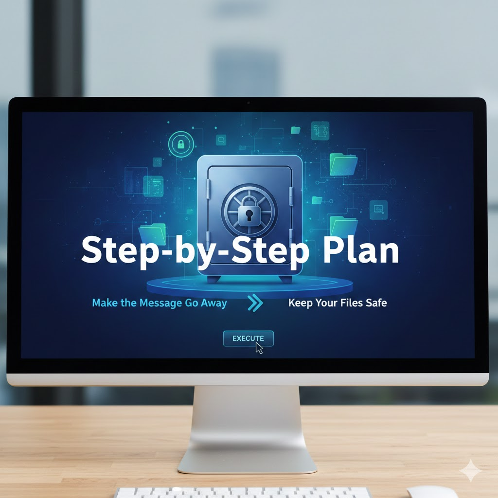 Step-by-Step Plan: Make the Message Go Away and Keep Your Files Safe