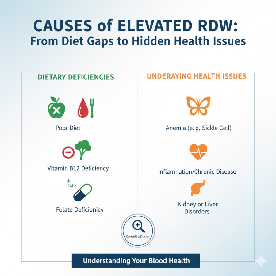 Causes of Elevated RDW: From Diet Gaps to Hidden Health Issues