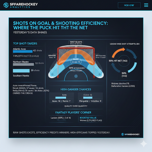 Shots on Goal and Shooting Efficiency: Where the Puck Hit the Net