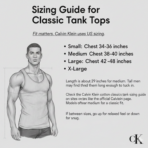 Sizing Guide for Calvin Klein Classic Tank Tops