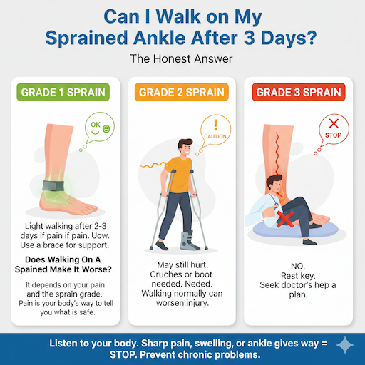 Can I Walk on My Sprained Ankle After 3 Days? The Honest Answer