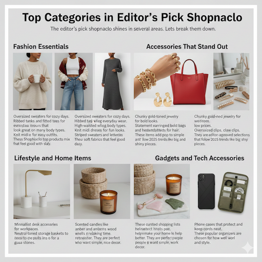 Top Categories in Editor's Pick Shopnaclo